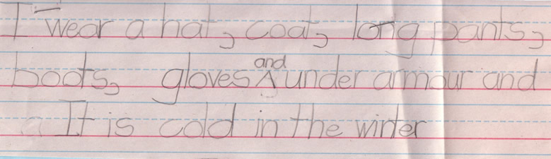 narrative about the weather and how we dress in winter